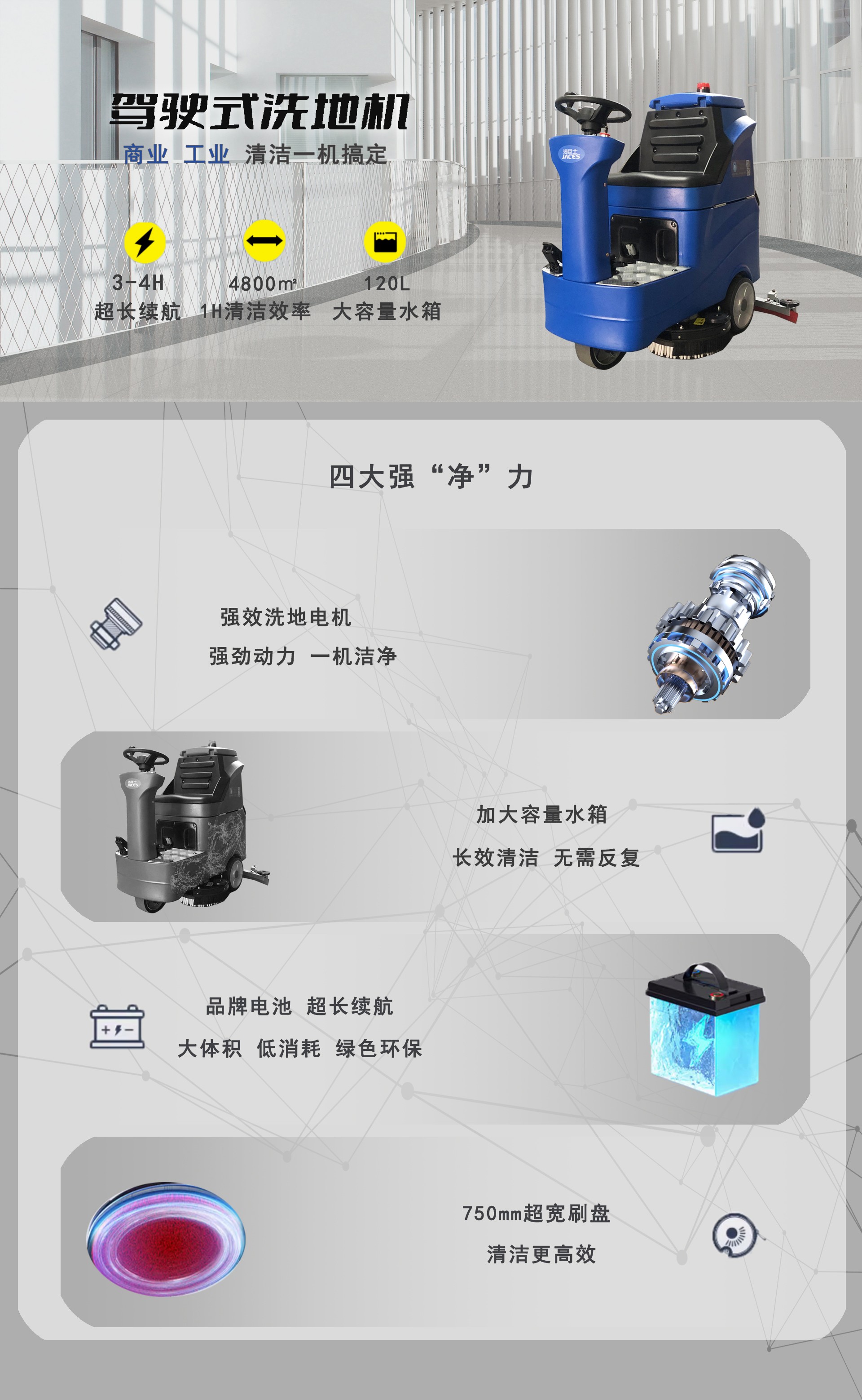 駕駛式洗地機,A75駕駛式洗地機